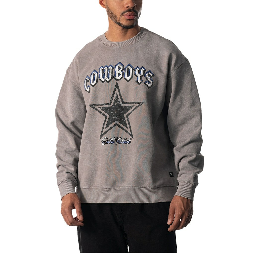 Dallas Cowboys The Wild Collective Unisex Distressed Pullover Sweatshirt - Gray Pullover
