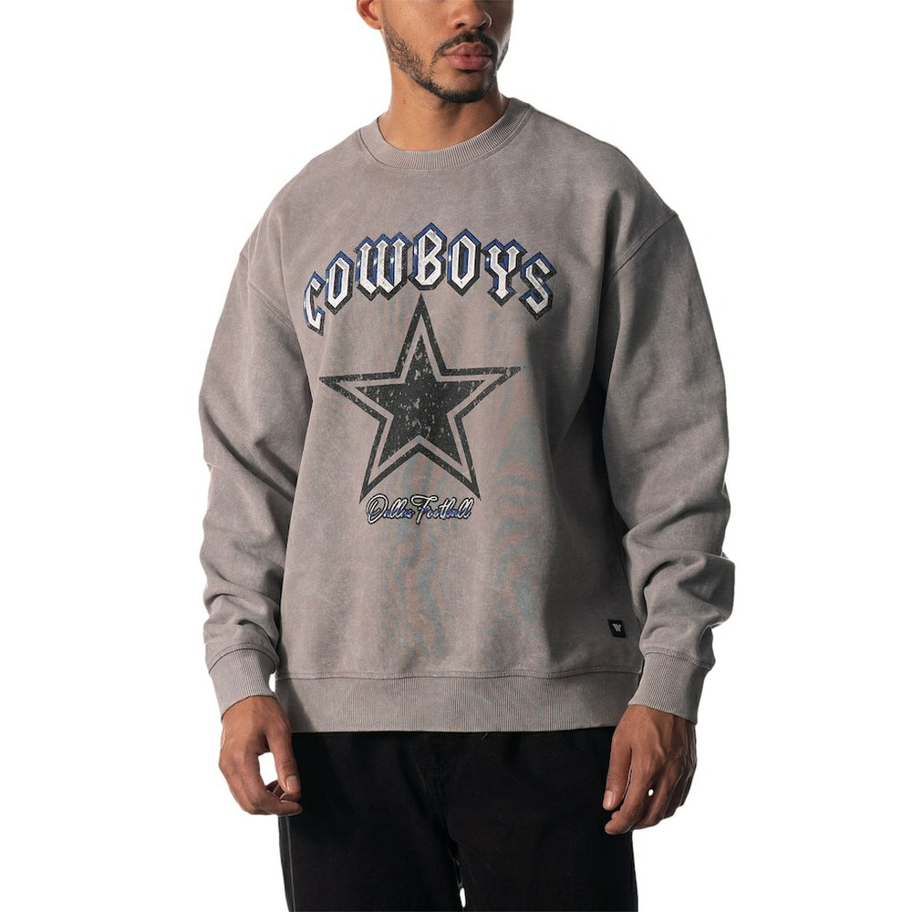 Dallas Cowboys The Wild Collective Unisex Distressed Pullover Sweatshirt - Gray Pullover