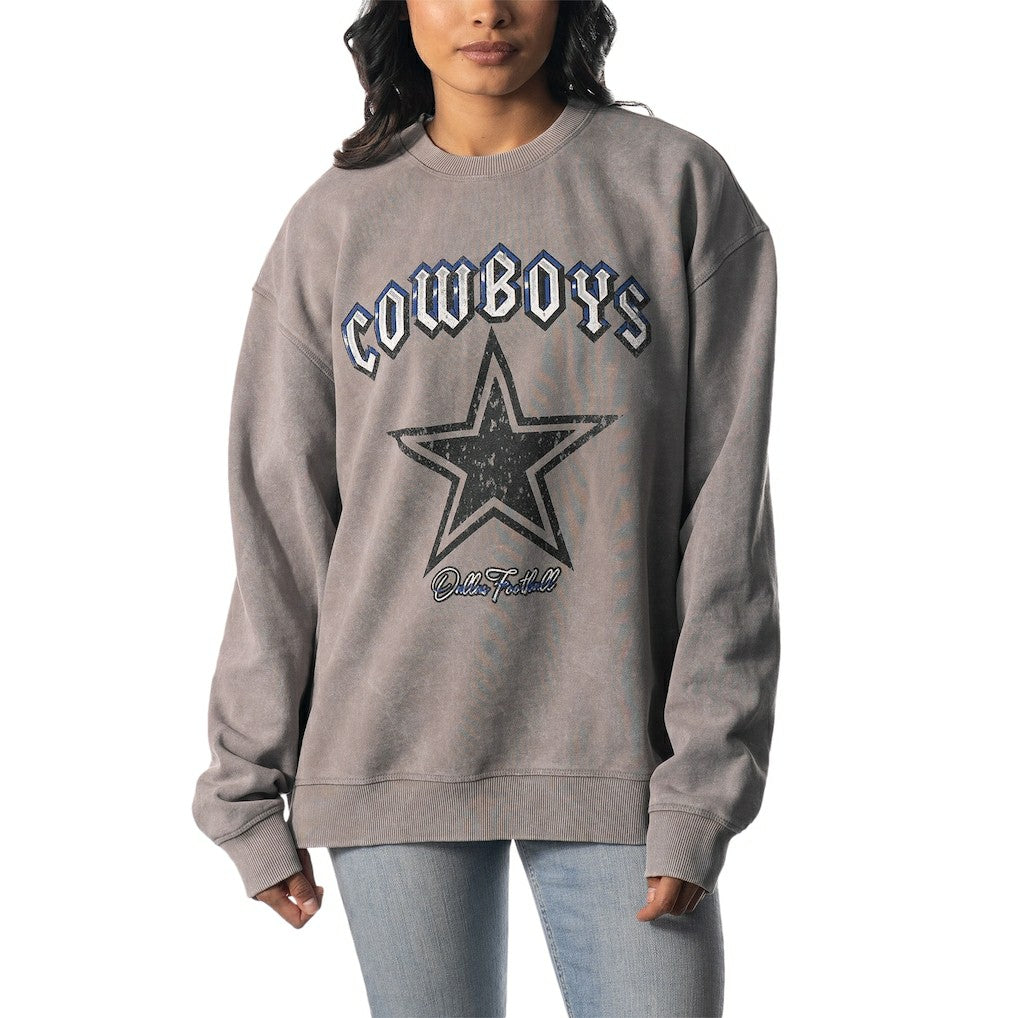 Dallas Cowboys The Wild Collective Unisex Distressed Pullover Sweatshirt - Gray Pullover