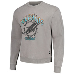 Miami Dolphins The Wild Collective Unisex Distressed Pullover Sweatshirt - Gray Pullover