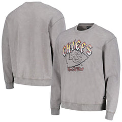 Kansas City Chiefs The Wild Collective Unisex Distressed Pullover Sweatshirt - Gray Pullover