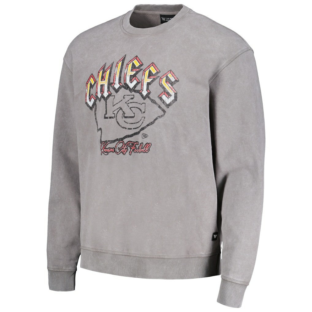 Kansas City Chiefs The Wild Collective Unisex Distressed Pullover Sweatshirt - Gray Pullover
