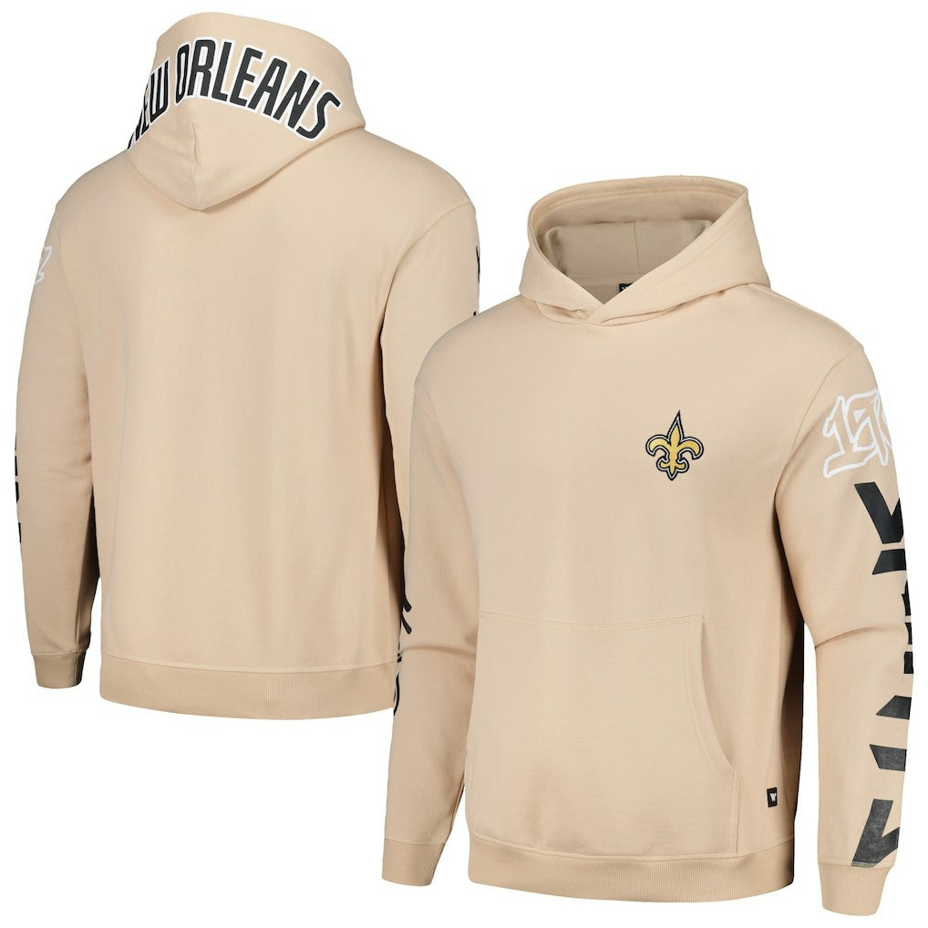New Orleans Saints The Wild Collective Unisex Heavy Block Pullover Hoodie - Cream Hoodies