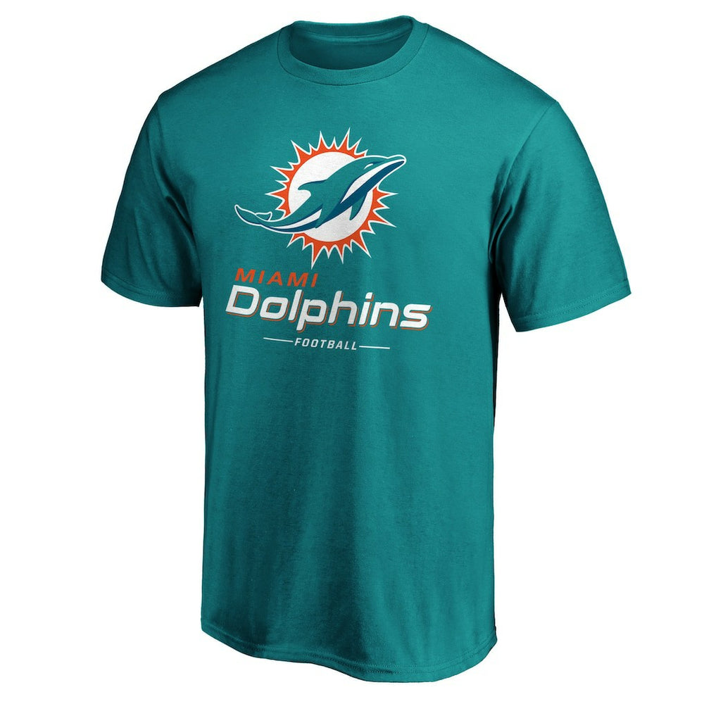 Miami Dolphins Team Lockup T-Shirt - Aqua T-shirts