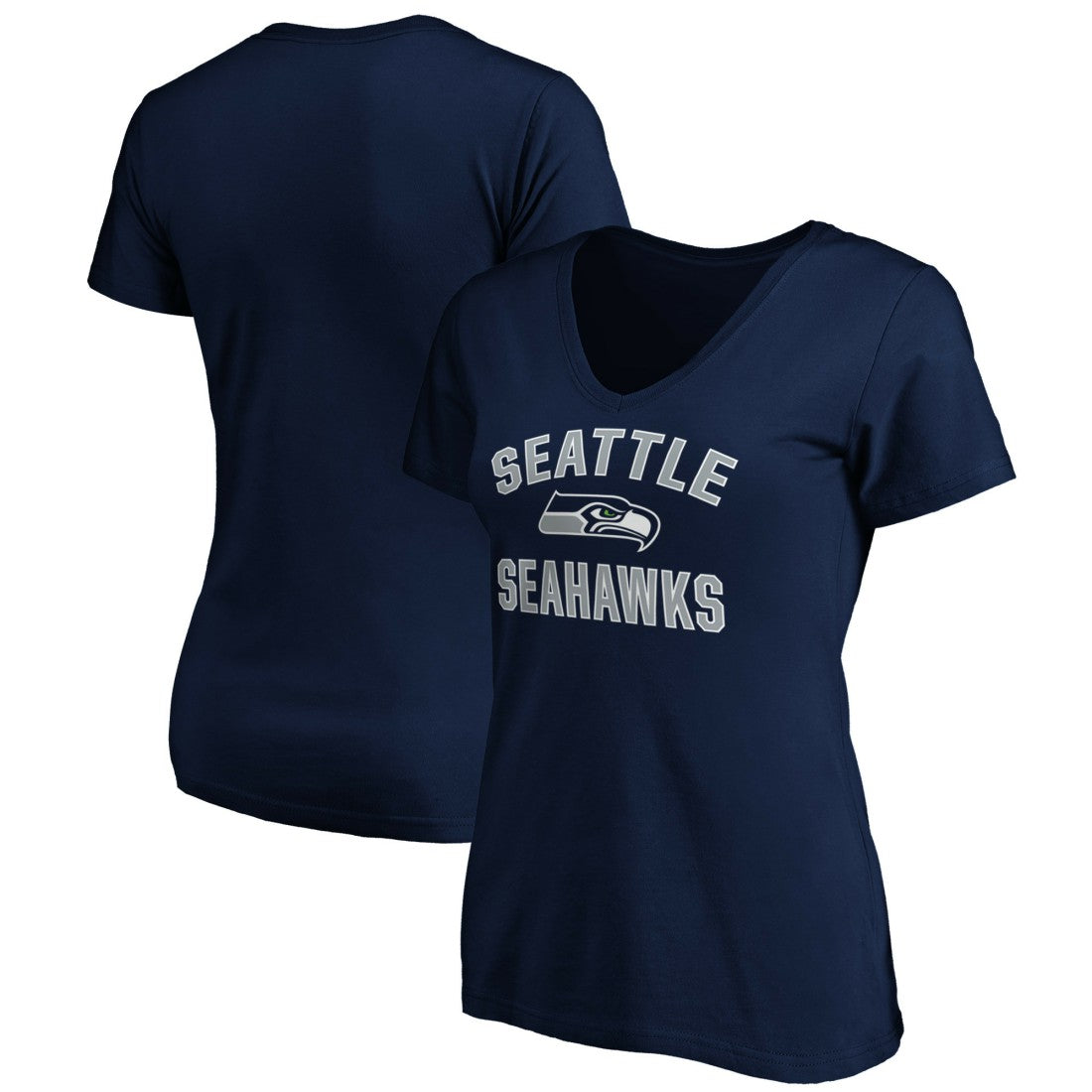 Seattle Seahawks Women's Victory Arch V-Neck T-Shirt - College Navy T-shirts