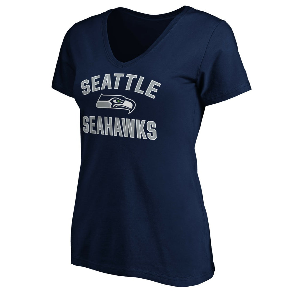 Seattle Seahawks Women's Victory Arch V-Neck T-Shirt - College Navy T-shirts