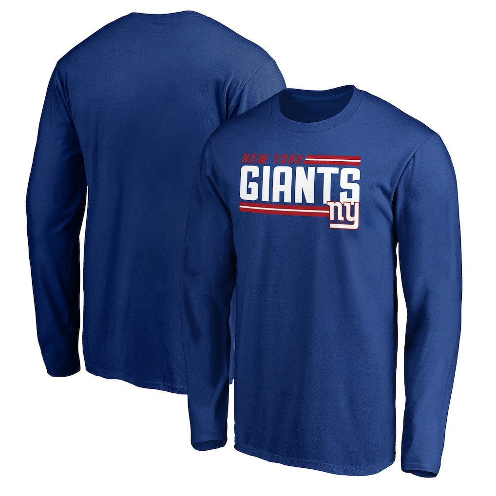 New York Giants On Side Stripe Long Sleeve T-Shirt - Royal T-shirts