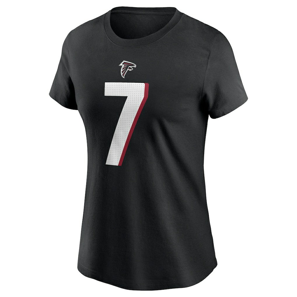 Bijan Robinson Atlanta Falcons Women's Player Name & Number T-Shirt - Black T-shirts