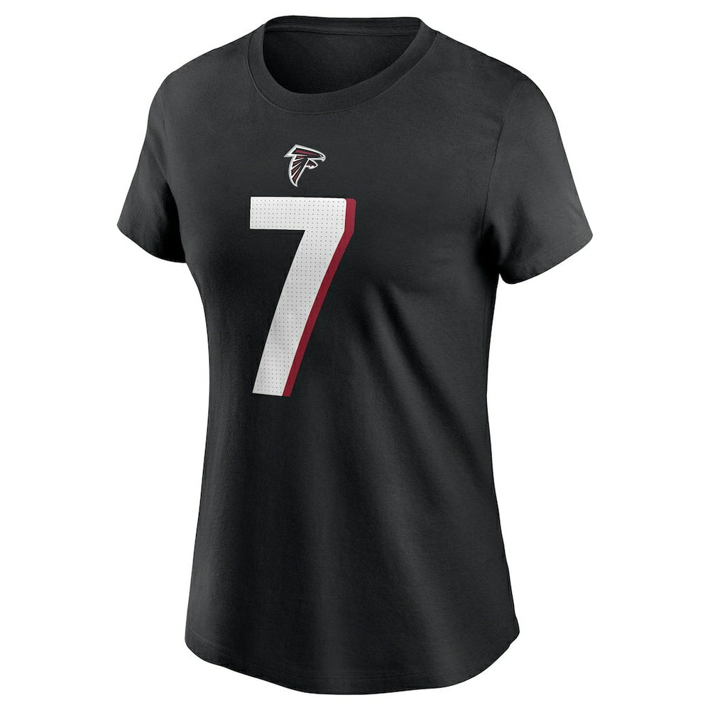 Bijan Robinson Atlanta Falcons Women's Player Name & Number T-Shirt - Black T-shirts