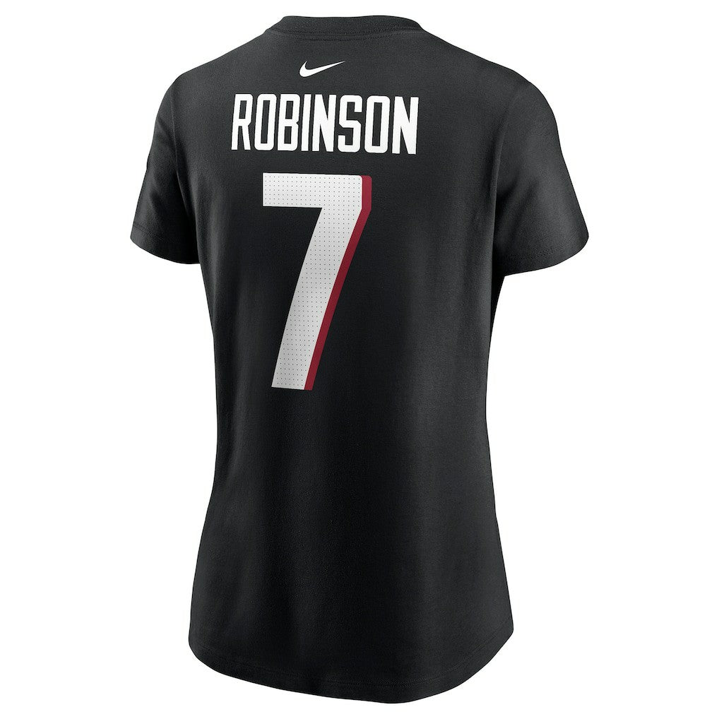 Bijan Robinson Atlanta Falcons Women's Player Name & Number T-Shirt - Black T-shirts
