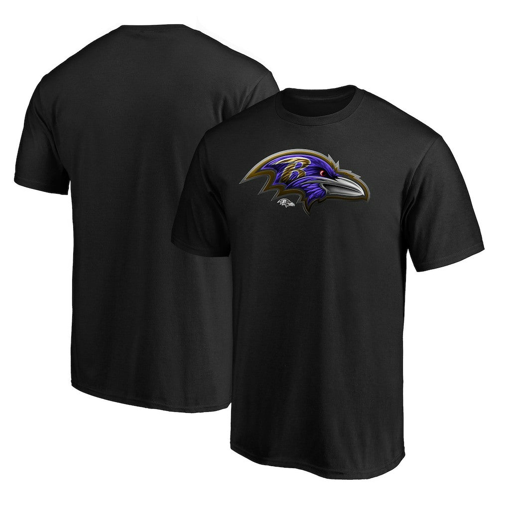 Baltimore Ravens Midnight Mascot Team Logo T-Shirt - Black T-shirts