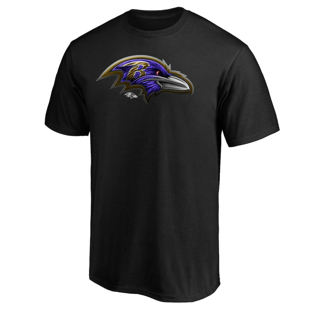 Baltimore Ravens Midnight Mascot Team Logo T-Shirt - Black T-shirts