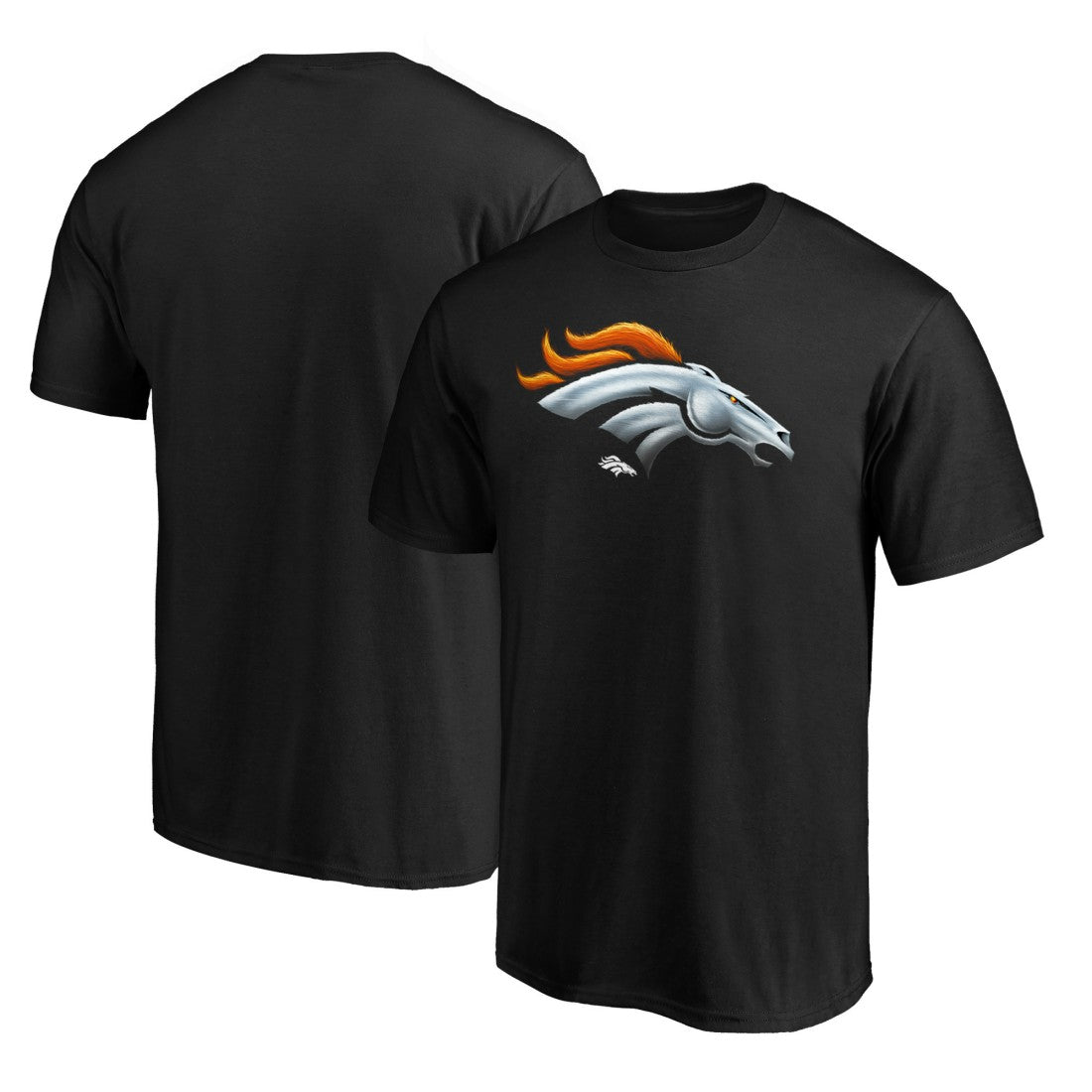Denver Broncos Midnight Mascot Team Logo T-Shirt - Black T-shirts