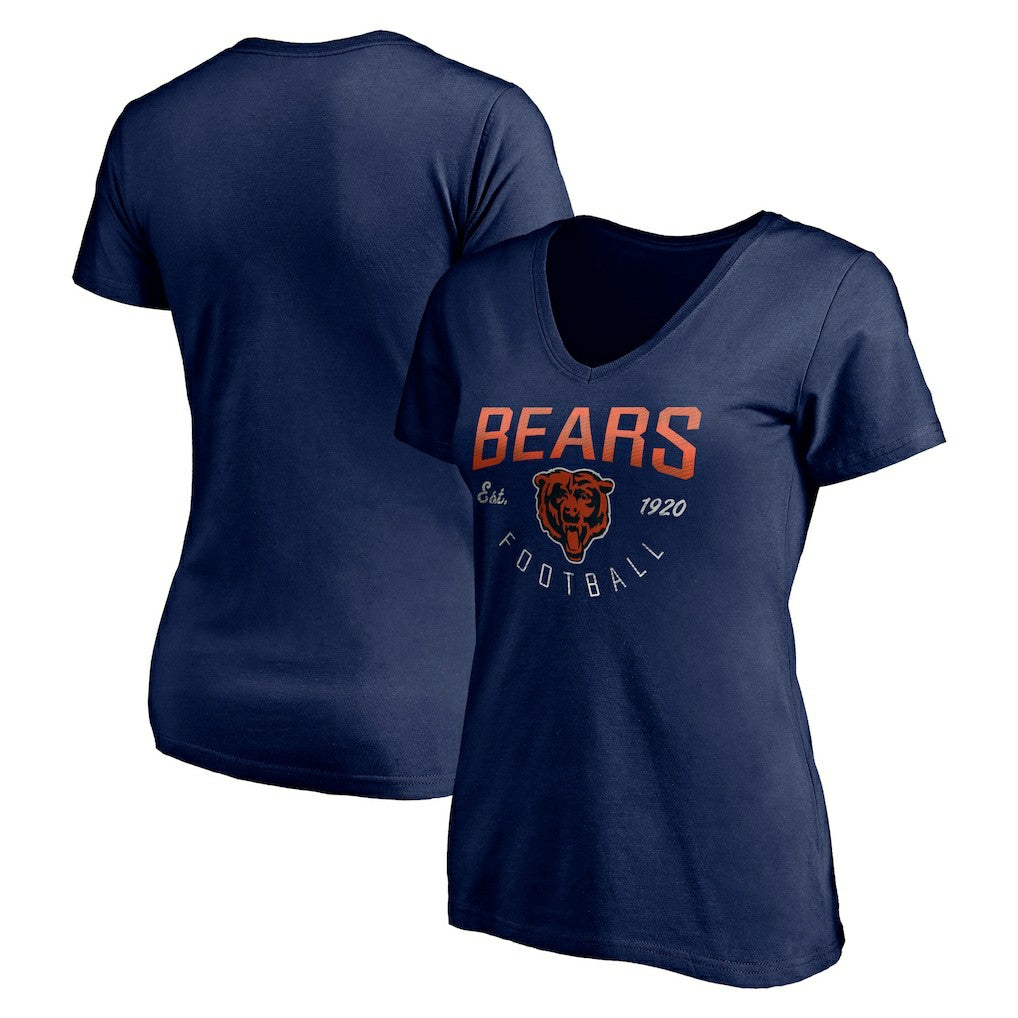 Chicago Bears Women's Live For It V-Neck T-Shirt - Navy T-shirts