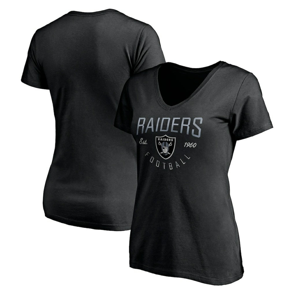 Las Vegas Raiders Women's Live For It V-Neck T-Shirt - Black T-shirts