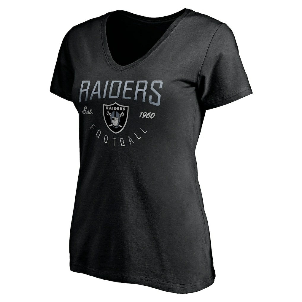 Las Vegas Raiders Women's Live For It V-Neck T-Shirt - Black T-shirts