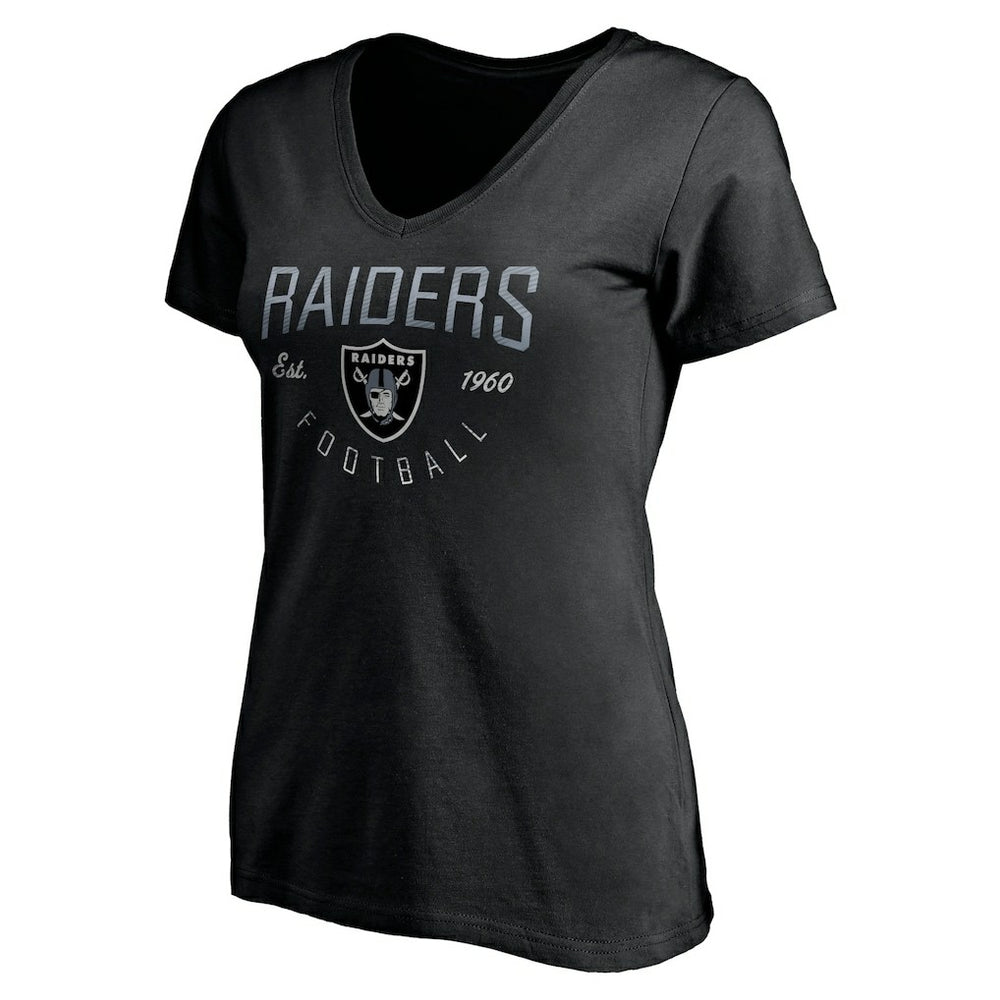 Las Vegas Raiders Women's Live For It V-Neck T-Shirt - Black T-shirts