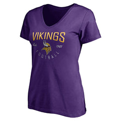 Minnesota Vikings Women's Live For It V-Neck T-Shirt - Purple T-shirts