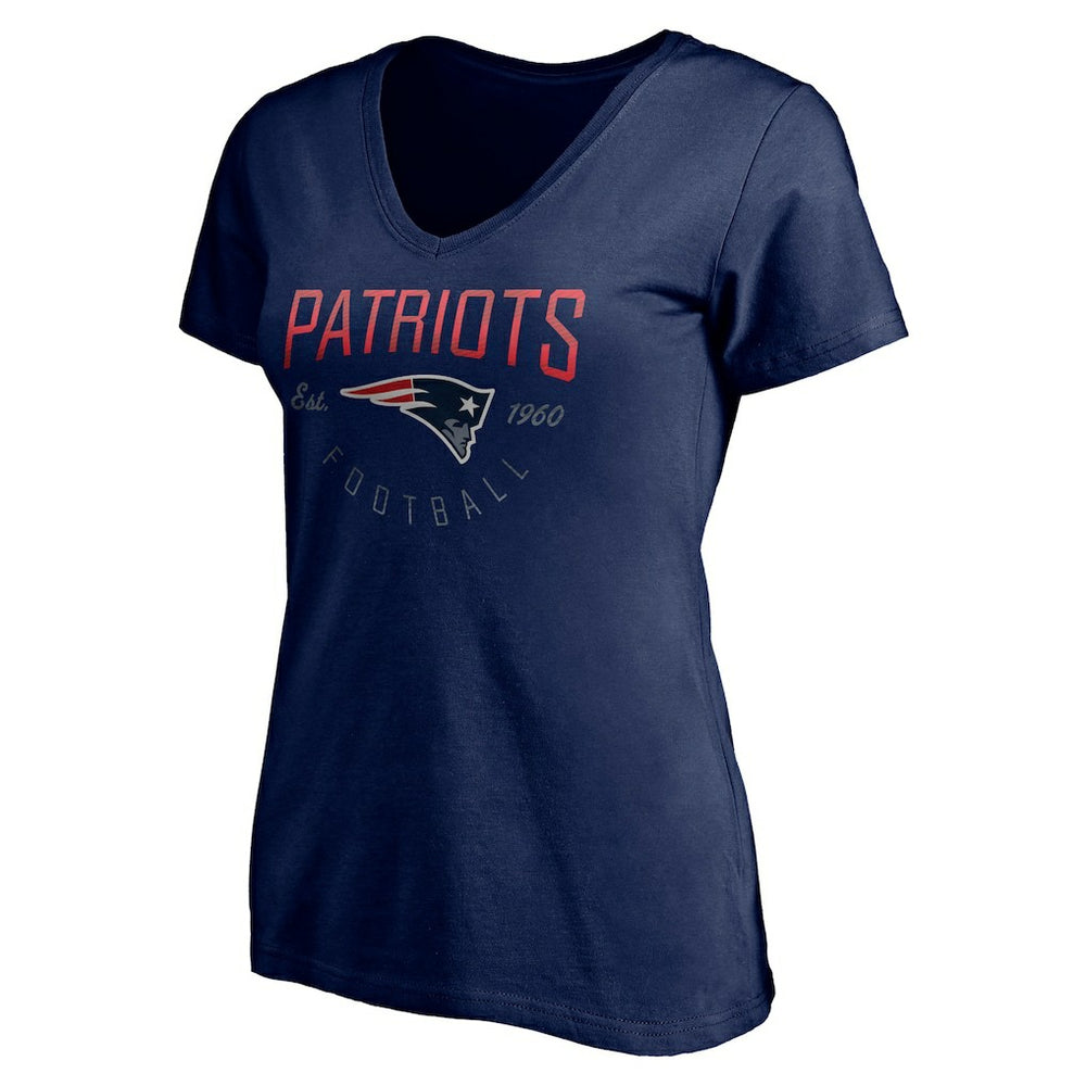 New England Patriots Women's Live For It V-Neck T-Shirt - Navy T-shirts