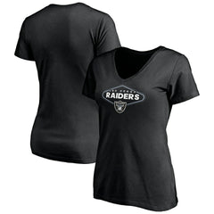 Las Vegas Raiders Women's Hometown Collection 1st Down V-Neck T-Shirt - Black T-shirts