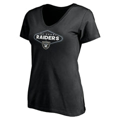 Las Vegas Raiders Women's Hometown Collection 1st Down V-Neck T-Shirt - Black T-shirts
