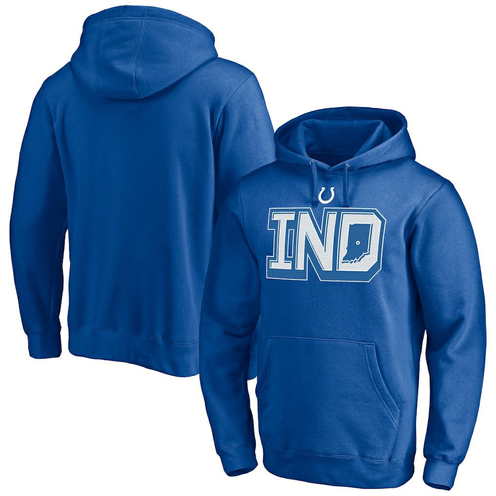 Indianapolis Colts Hometown Collection Sweep Pullover Hoodie - Royal Hoodies