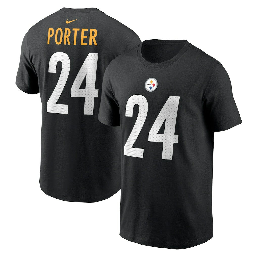 Joey Porter Jr. Pittsburgh Steelers Player Name & Number T-Shirt - Black T-shirts