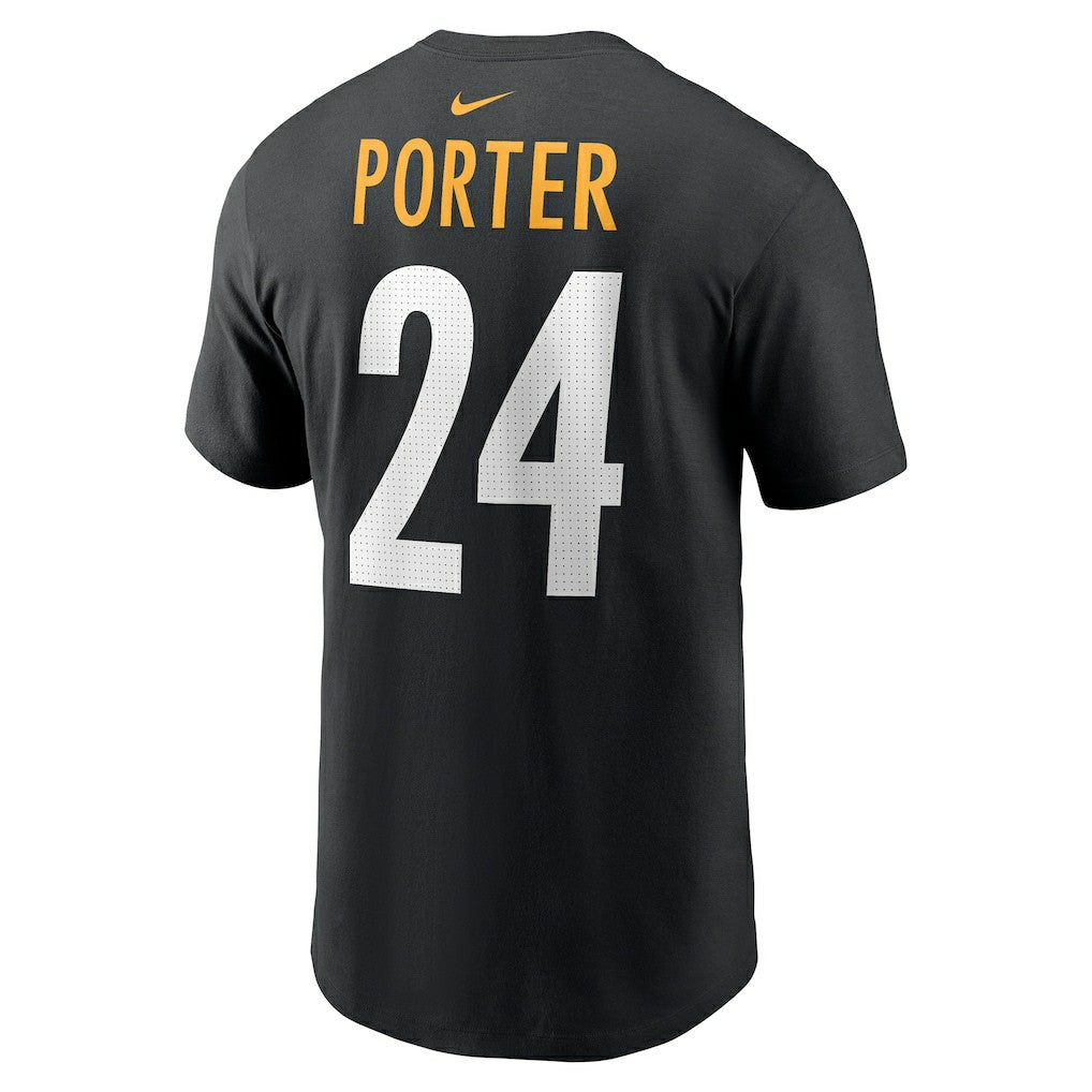 Joey Porter Jr. Pittsburgh Steelers Player Name & Number T-Shirt - Black T-shirts