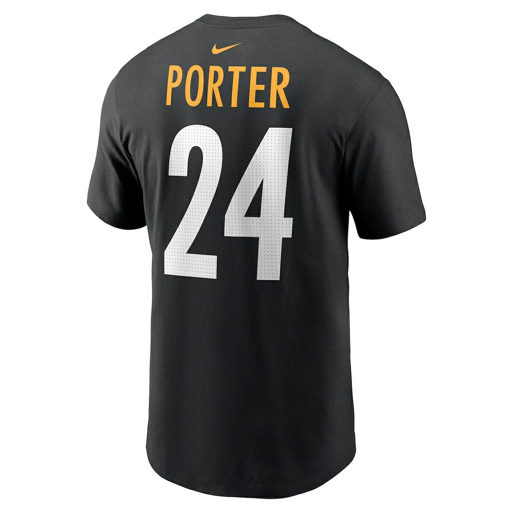 Joey Porter Jr. Pittsburgh Steelers Player Name & Number T-Shirt - Black T-shirts