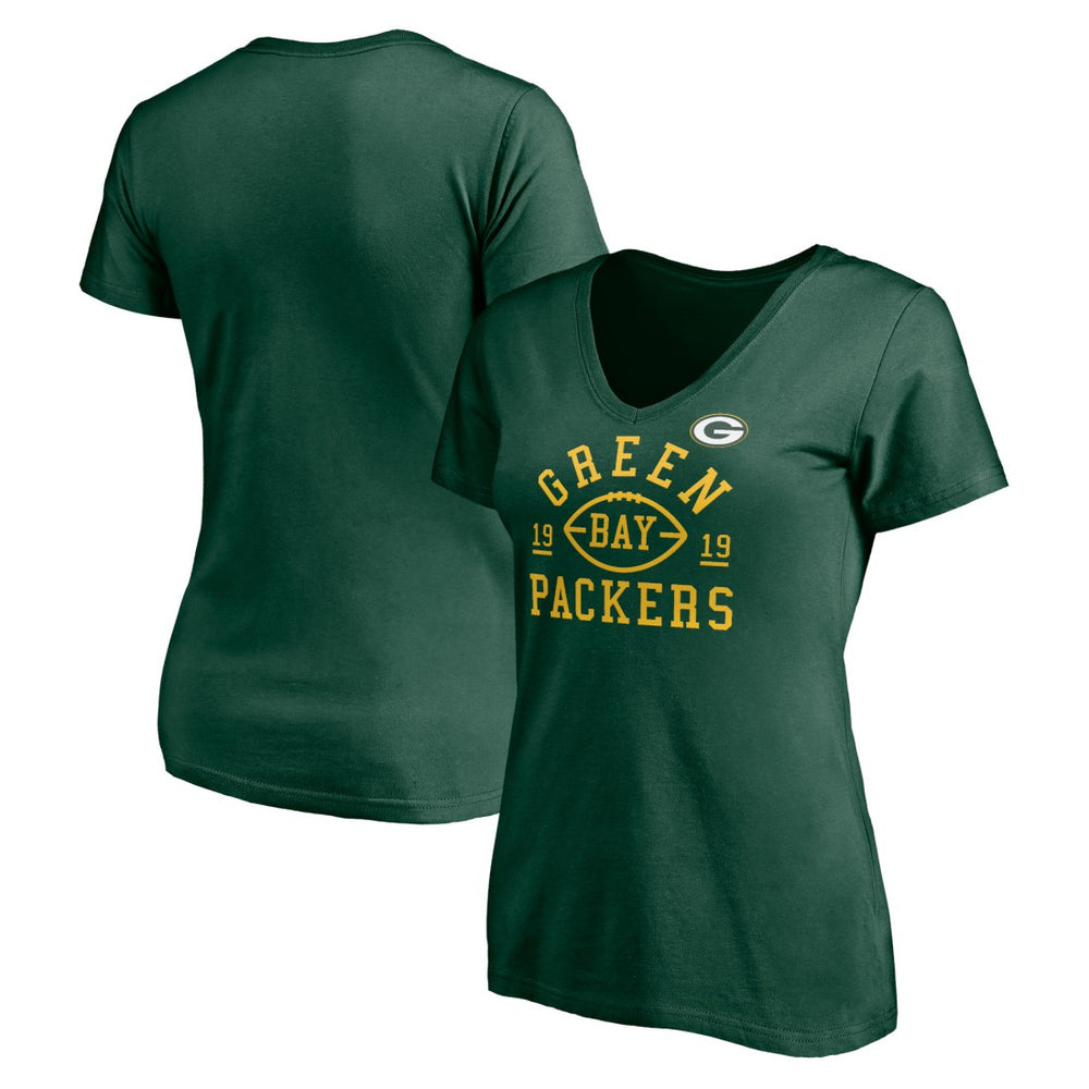 Green Bay Packers Women's Hometown Collection V-Neck T-Shirt - Green T-shirts