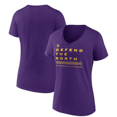 Minnesota Vikings Women's Hometown Collection Defend The North V-Neck T-Shirt - Purple T-shirts