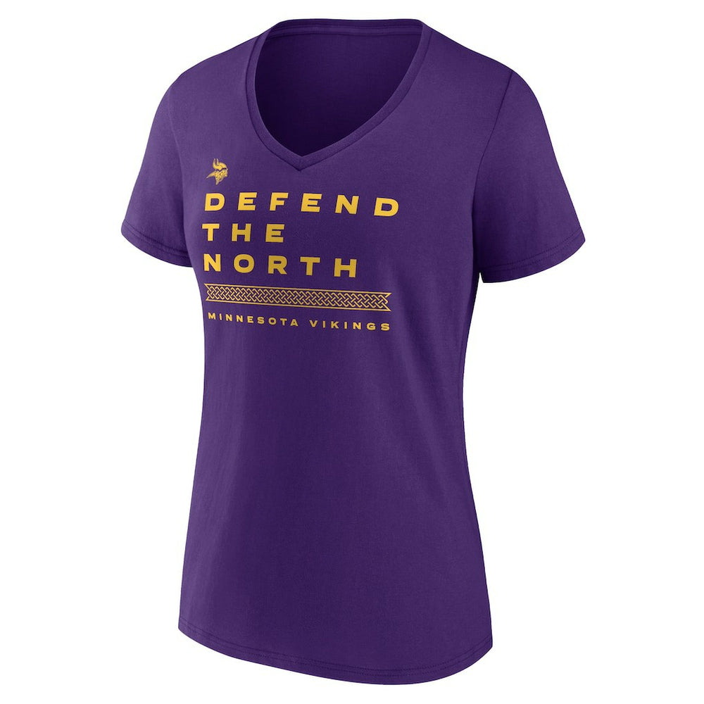 Minnesota Vikings Women's Hometown Collection Defend The North V-Neck T-Shirt - Purple T-shirts