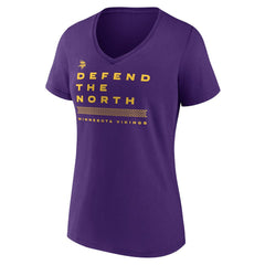 Minnesota Vikings Women's Hometown Collection Defend The North V-Neck T-Shirt - Purple T-shirts