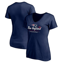 New England Patriots Women's Hometown Collection V-Neck T-Shirt - Navy T-shirts