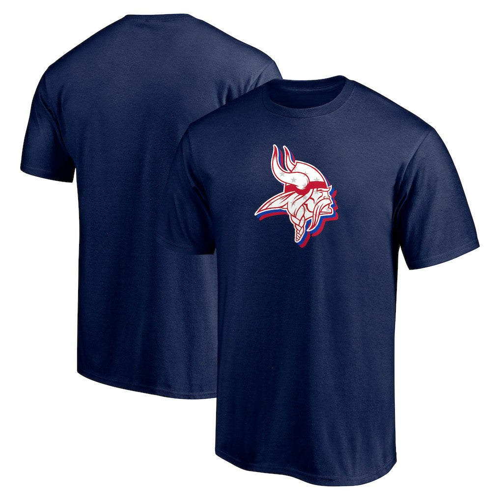 Minnesota Vikings Red White and Team T-Shirt - Navy T-shirts