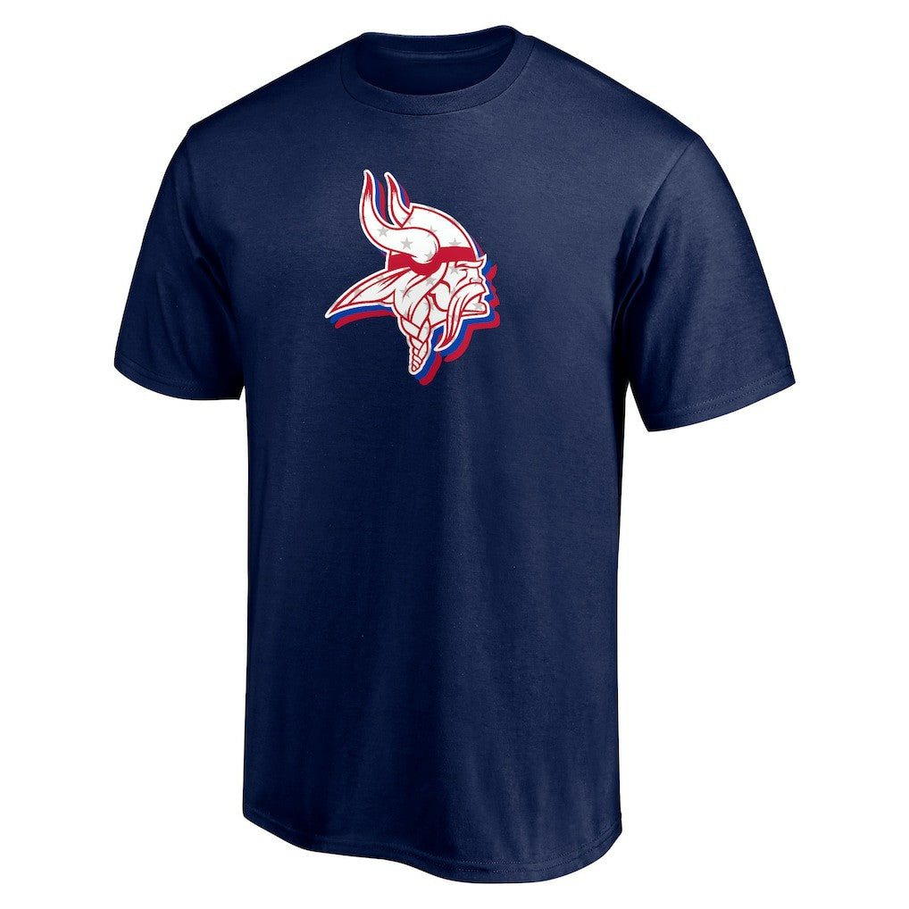 Minnesota Vikings Red White and Team T-Shirt - Navy T-shirts