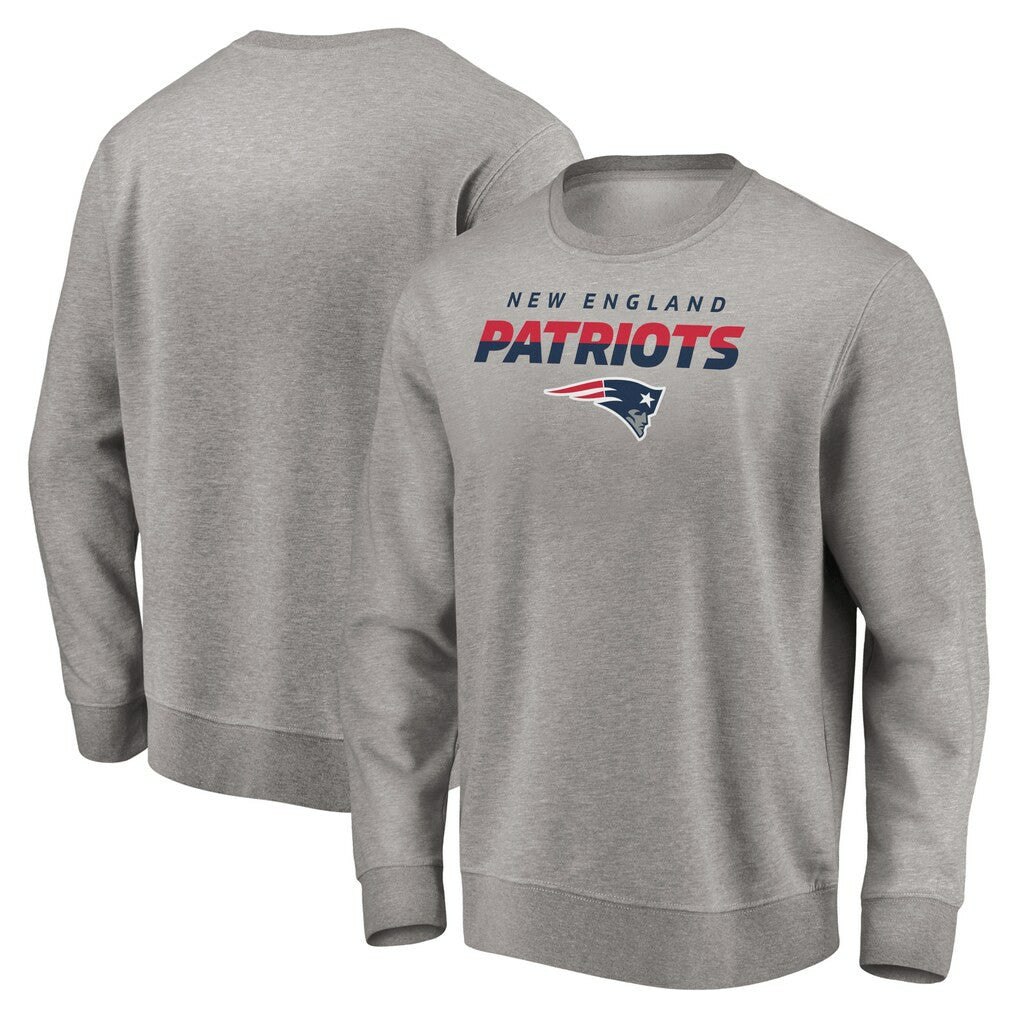 New England Patriots Elevate Play Pullover Sweatshirt - Gray Pullover