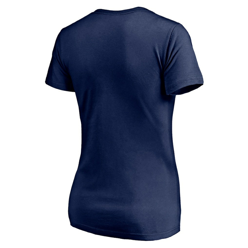 New England Patriots Women's Long Stride V-Neck T-Shirt - Navy T-shirts