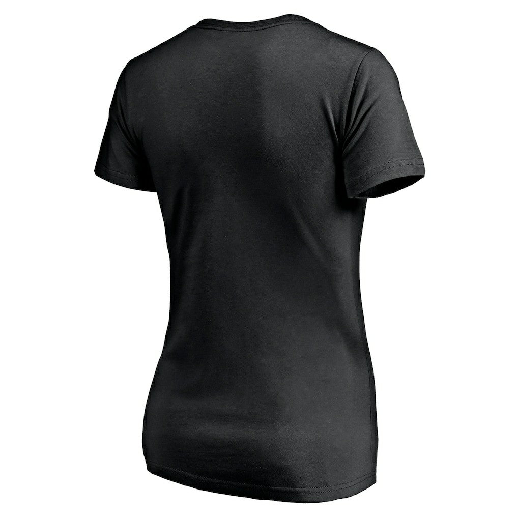Pittsburgh Steelers Women's Long Stride V-Neck T-Shirt - Black T-shirts