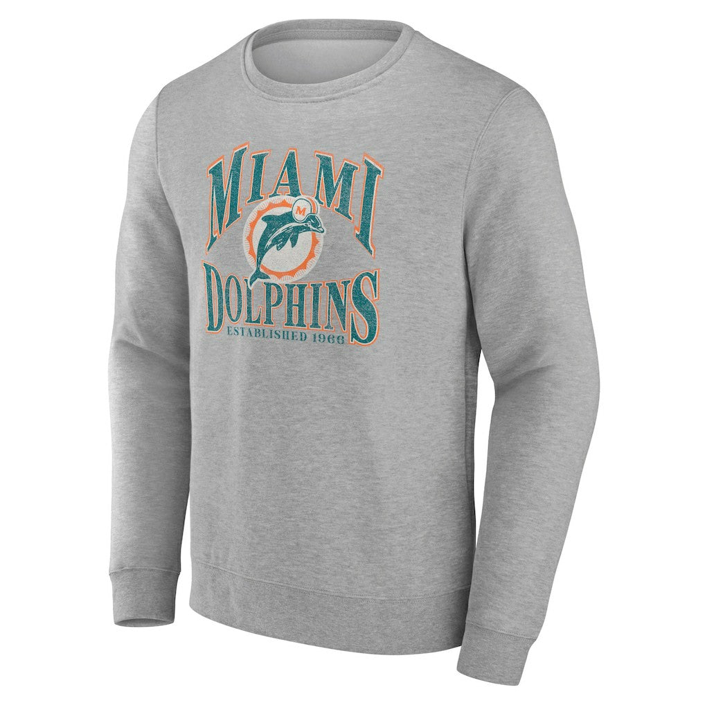 Miami Dolphins Playability Pullover Sweatshirt - Gray Pullover
