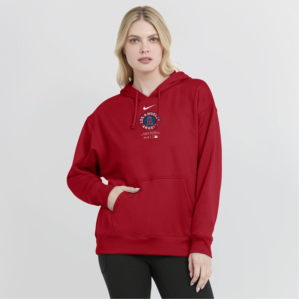 Los Angeles Angels Nike Women's City Connect Practice Performance Pullover Hoodie - Red Hoodies