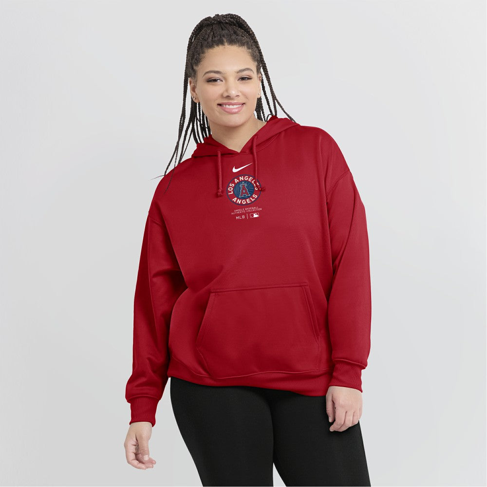 Los Angeles Angels Nike Women's City Connect Practice Performance Pullover Hoodie - Red Hoodies