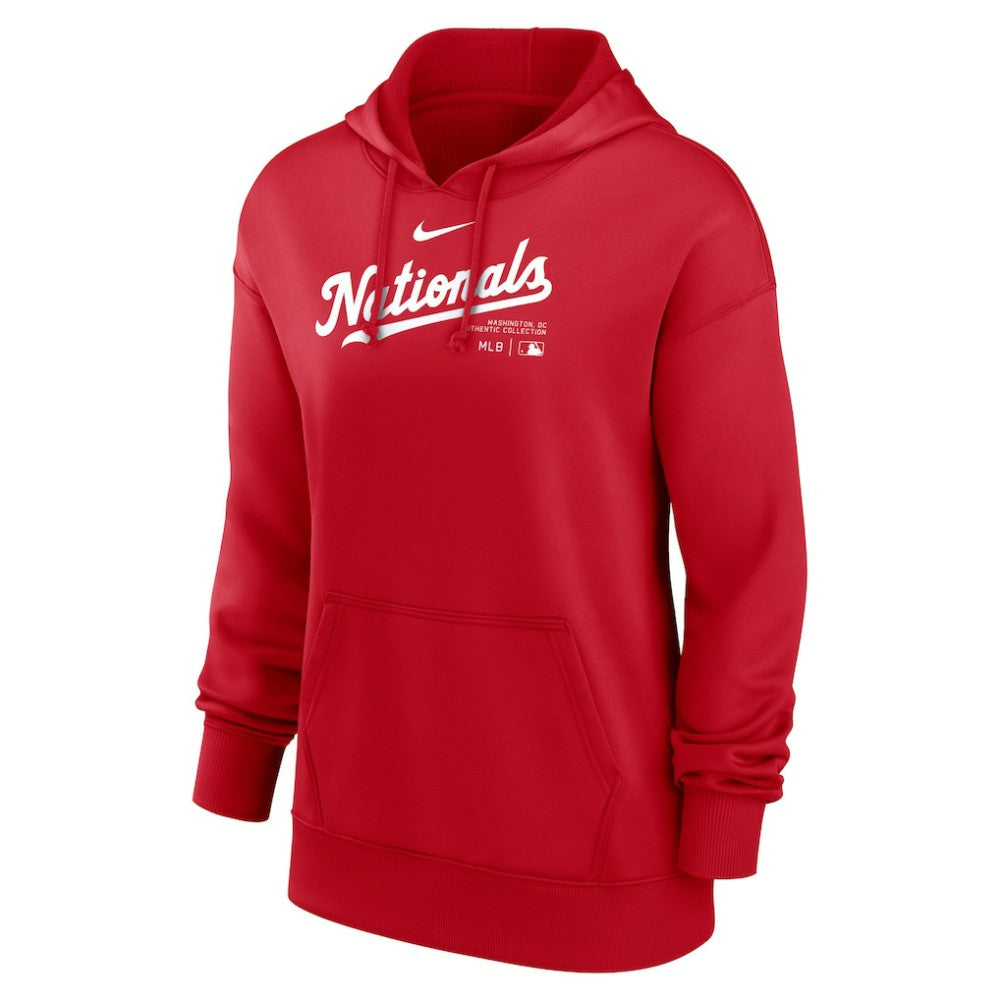 Washington Nationals Nike Women's Authentic Collection Performance Pullover Hoodie - Red Hoodies