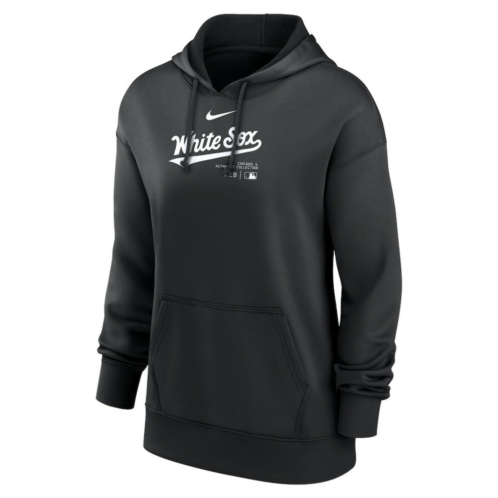 Chicago White Sox Nike Women's Authentic Collection Performance Pullover Hoodie - Black Hoodies
