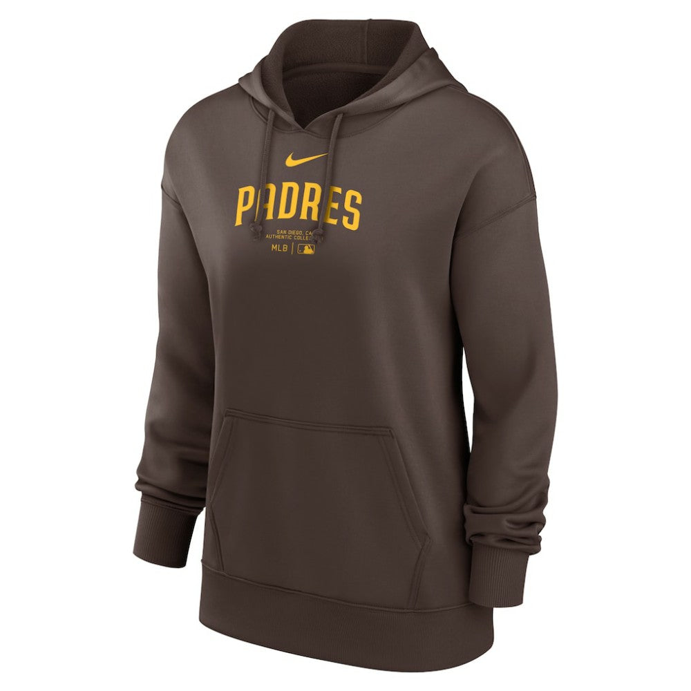 San Diego Padres Nike Women's Authentic Collection Performance Pullover Hoodie - Brown Hoodies