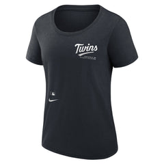 Minnesota Twins Nike Women's Authentic Collection Performance Scoop Neck T-Shirt - Navy T-shirts