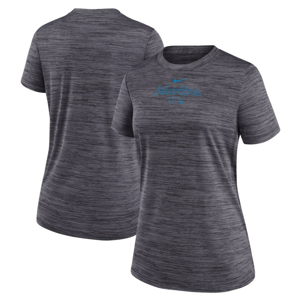 Miami Marlins Nike Women's Authentic Collection Velocity Performance T-Shirt - Black T-shirts
