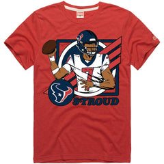 C.J. Stroud Houston Texans Homage Unisex Caricature Player Tri-Blend T-Shirt - Red T-shirts