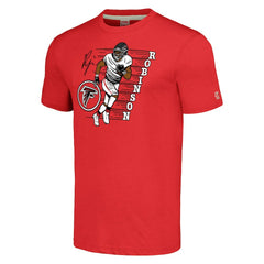 Bijan Robinson Atlanta Falcons Homage Unisex Caricature Player Tri-Blend T-Shirt - Red T-shirts