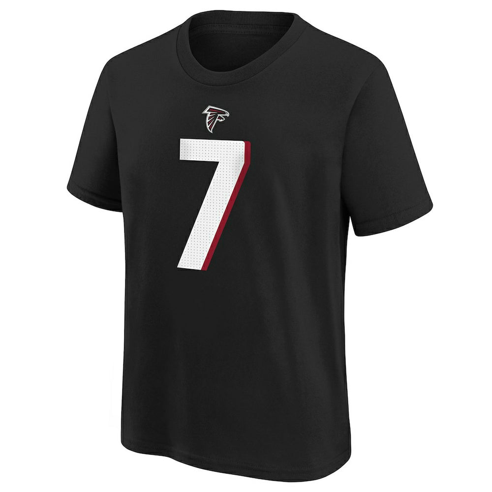Bijan Robinson Atlanta Falcons Youth Player Name & Number T-Shirt - Black T-shirts